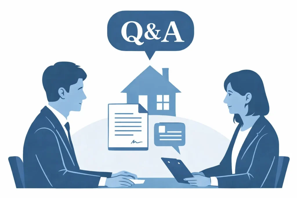 不動産相談のよくある質問を説明するイメージ
